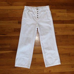 J Brand Joan White High Rise Cropped Wide Leg Jeans Women's 30.5" Measured